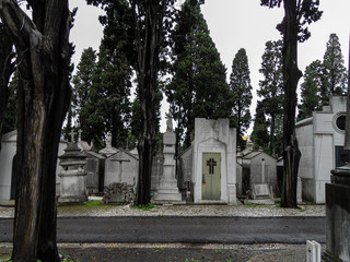 Fototapeta na wymiar Postcards from Portugal: Lisbon, Prazeres cemetery
