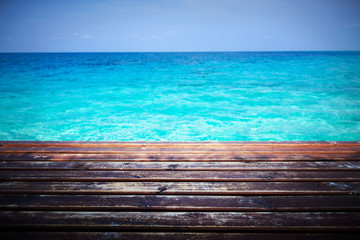 Wooden pier with sea