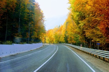 Fototapeta premium The road to the village of Dombai