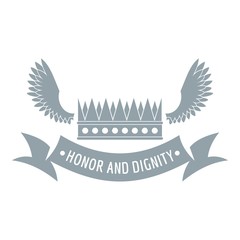 Crown king logo, simple gray style