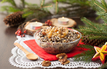 Christmas porridge on the holiday table