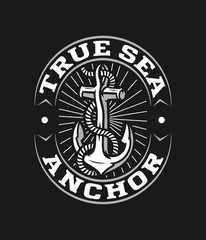 White vector anchor logo for any use
