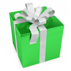 Red christmas gift isolated 3D rendering