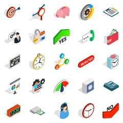 Reciprocity icons set, isometric style