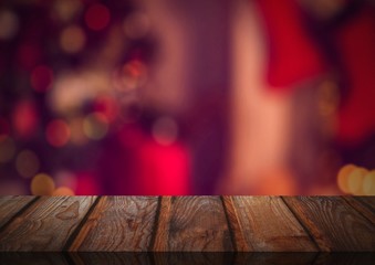 Wooden floor with Christmas theme background