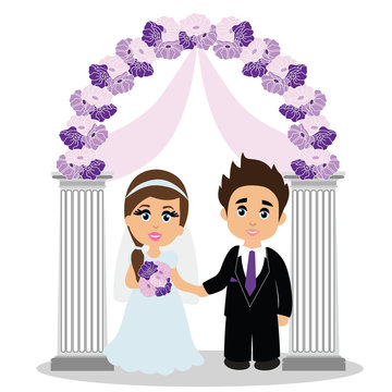 recommend clip art: Wedding arch with bride and groom.
