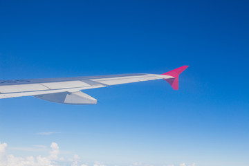 The aircraft in flight (airplane, wing, plane)