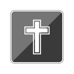 Obraz premium Kreuz - Religion - Reflektierender App Button
