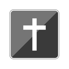 Fototapeta premium Kreuz - Glaube - Reflektierender App Button