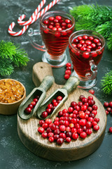 cranberry drink and berries