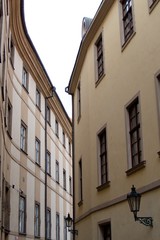Fototapeta na wymiar facades of historical streets in prague