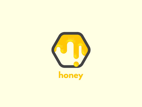 Honey Logo Icon Design. The Concept For The Industry Sales And Production Of Honey, Breeding And Keeping Bees.