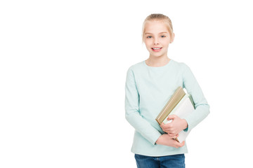 schoolgirl holding books