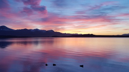 Fototapeta na wymiar Dream with sunrise in Ushuaïa