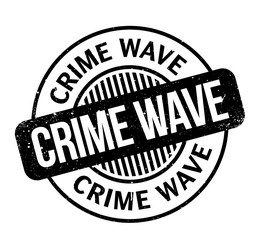 Crime Wave rubber stamp. Grunge design with dust scratches. Effects can be easily removed for a clean, crisp look. Color is easily changed.
