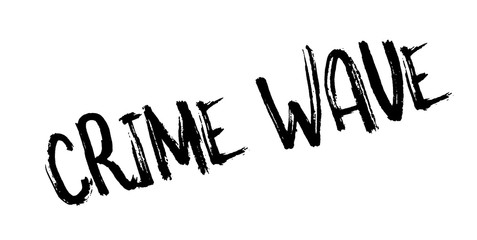 Crime Wave rubber stamp. Grunge design with dust scratches. Effects can be easily removed for a clean, crisp look. Color is easily changed.