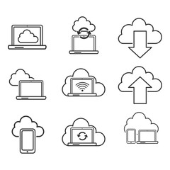 Cloud icons Set, Vector iconic design