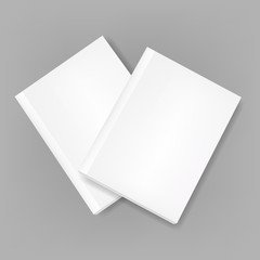 Set of two thin book/magazine template on isolated background. Mockup template ready for design.