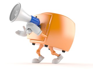 Safe character speaking through a megaphone