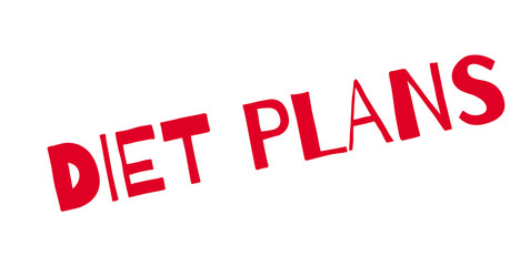 Diet Plans rubber stamp. Grunge design with dust scratches. Effects can be easily removed for a clean, crisp look. Color is easily changed.