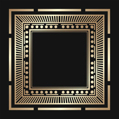 Vintage retro border and frame in Art Deco style. Template for your design. Vector illustration eps10