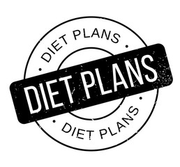 Diet Plans rubber stamp. Grunge design with dust scratches. Effects can be easily removed for a clean, crisp look. Color is easily changed.
