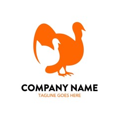 turkey chicken logo vector illustration. editable. flat color.
