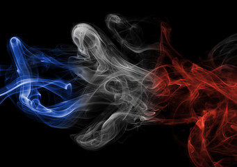 France flag smoke