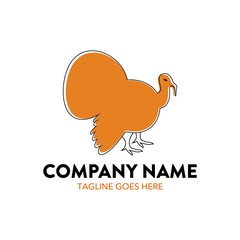 turkey chicken logo vector illustration. editable. flat color.