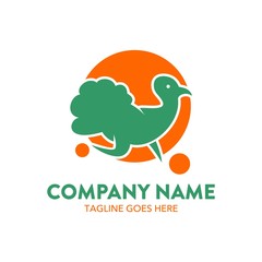 turkey chicken logo vector illustration. editable. flat color.