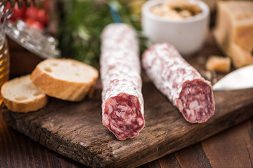 Regional salami sausage, tapa bar food