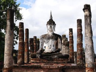 The Buddha building in the Sukhothai historical park , Thailand