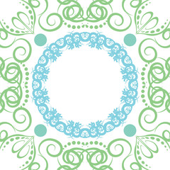 Seamless abstract floral pattern with mandala pattern
