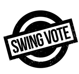 Swing Vote rubber stamp. Grunge design with dust scratches. Effects can be easily removed for a clean, crisp look. Color is easily changed.