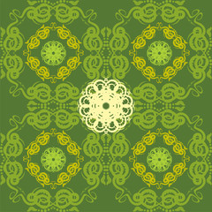 Seamless abstract floral pattern with mandala pattern