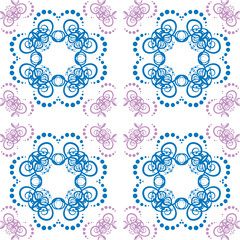 Seamless abstract floral pattern with mandala pattern