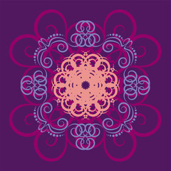 Seamless abstract floral pattern with mandala pattern