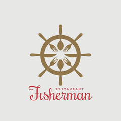 Seafood restaurant creative logo design template