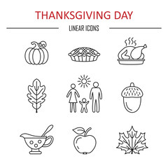 Thanksgiving day icons.