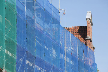 Baustelle, Gerüst, Altbau