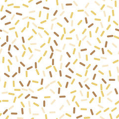 Festival seamless pattern with confetti or donut's glaze, sprinkles. Repeating background, vector illustration
