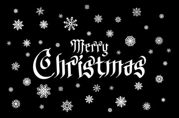 Merry Christmas gothic lettering design. Vector illustration EPS 10