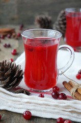 Cranberry tea with cinnamon, cardamom, anise and honey