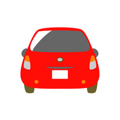 赤い車　背面