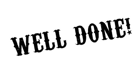 Well Done rubber stamp. Grunge design with dust scratches. Effects can be easily removed for a clean, crisp look. Color is easily changed.
