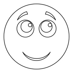 Smile icon vector thin line