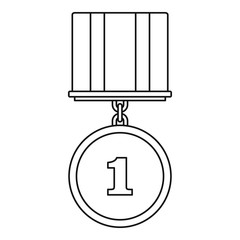 Medal icon vector thin line
