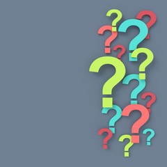 Question mark background. 3D rendering.