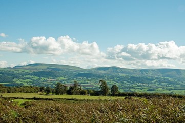 Obraz premium Countryside scenery in the autumn of the Brecon beacons near the Begwns, Wales, United Kingdom.