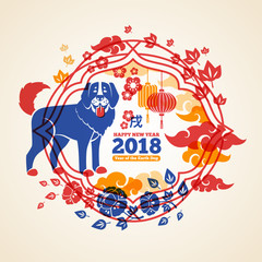 Chinese 2018 New Year Creative Concept with Dog